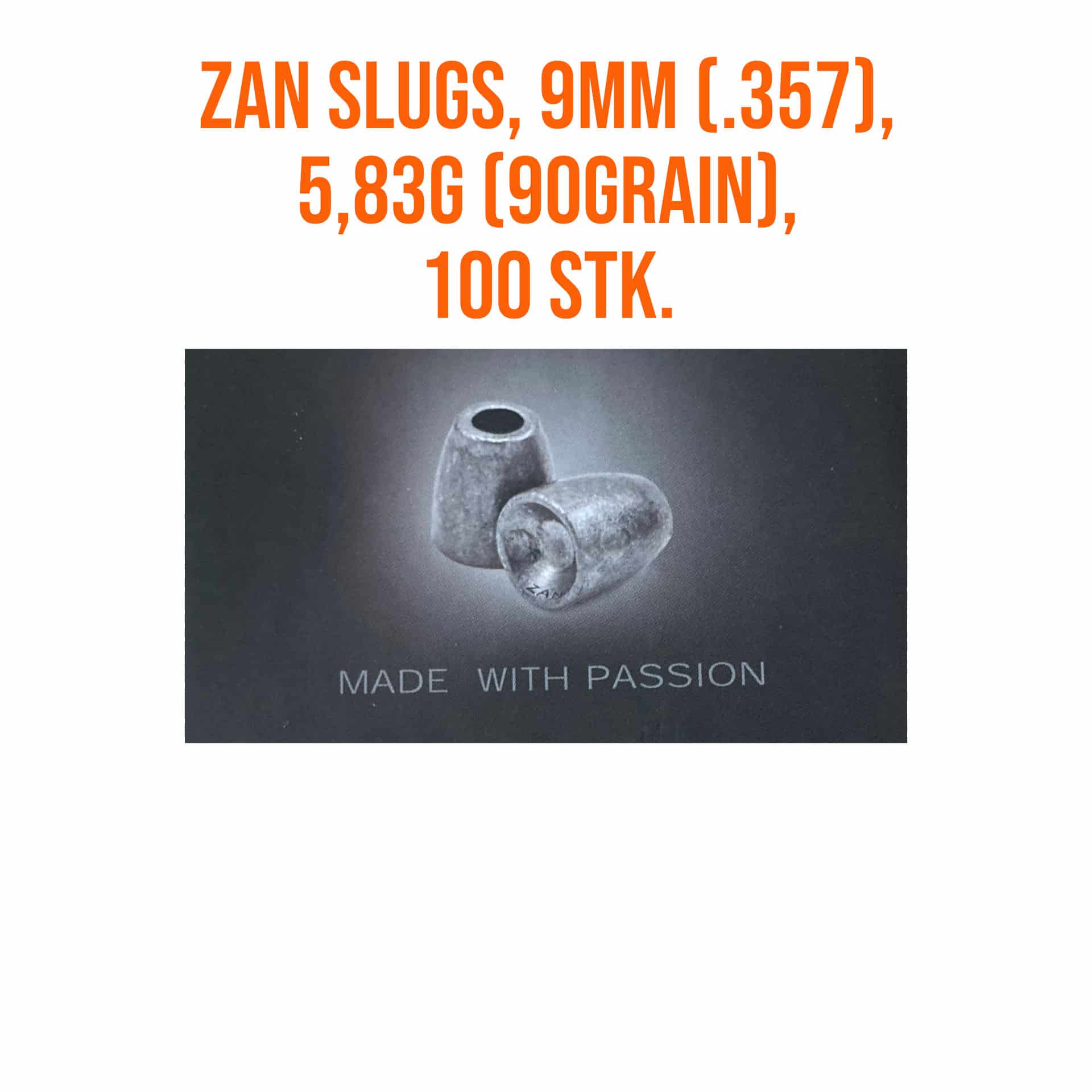 ZAN Slugs, 9mm (.357), 5,83g (90grain), 100 Stk.